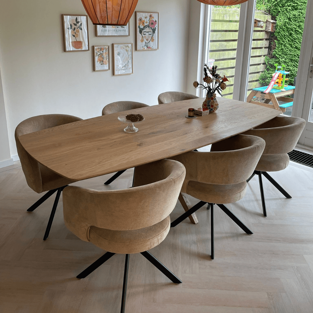 Deens ovale eikenhouten eettafel Dave