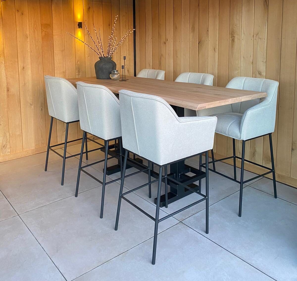 Boomstam tafel - Barkruk mark