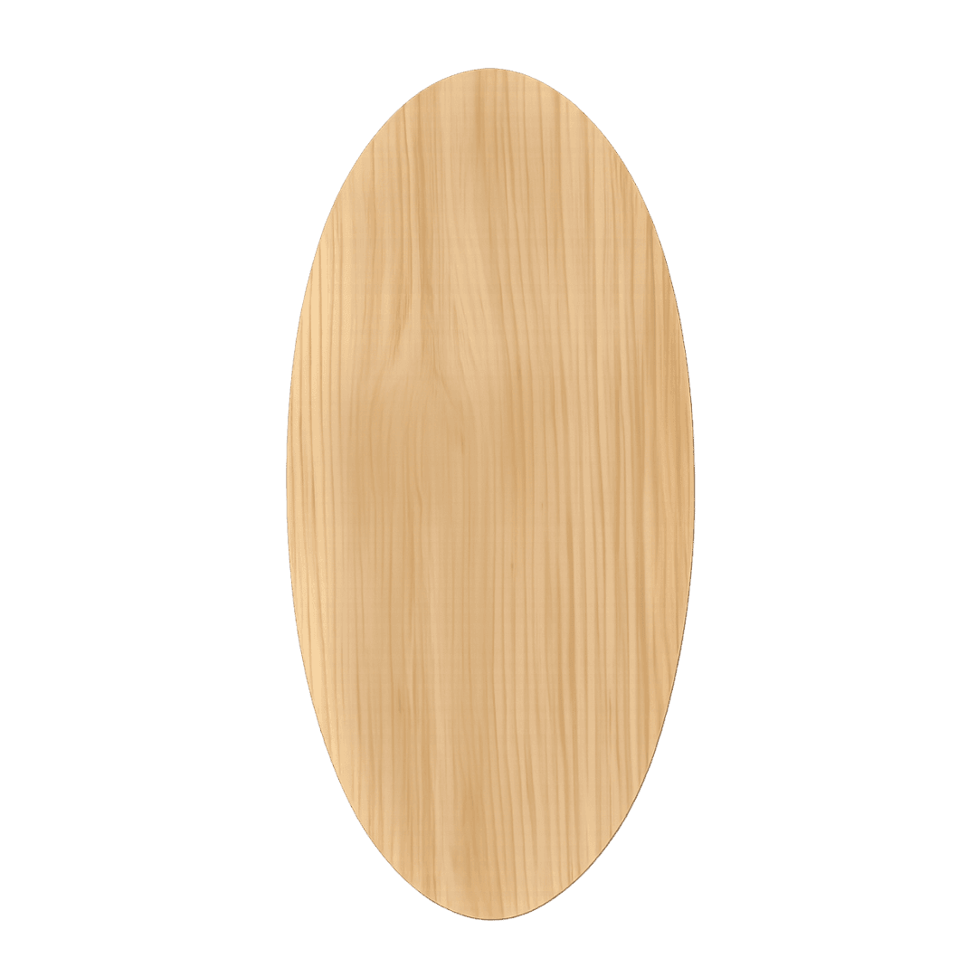 Ovaal eikenhouten tafelblad